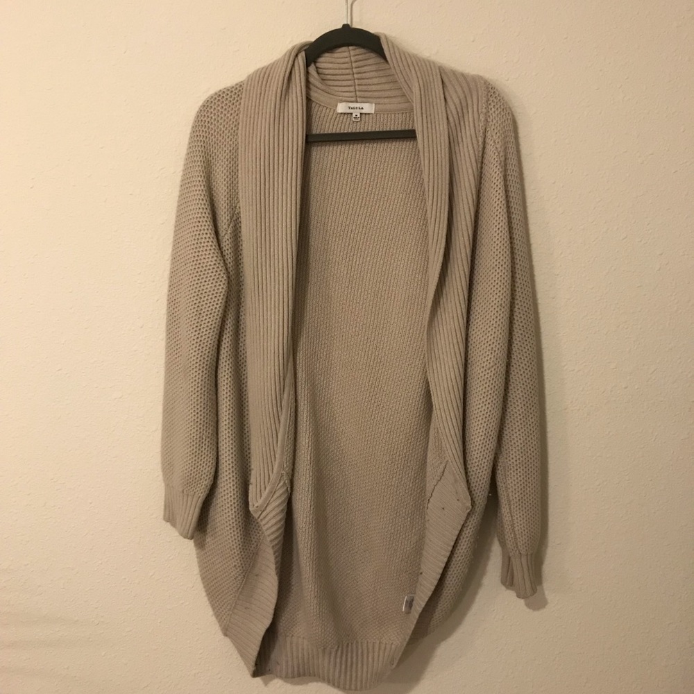 Aritzia beige wool cardigan size M